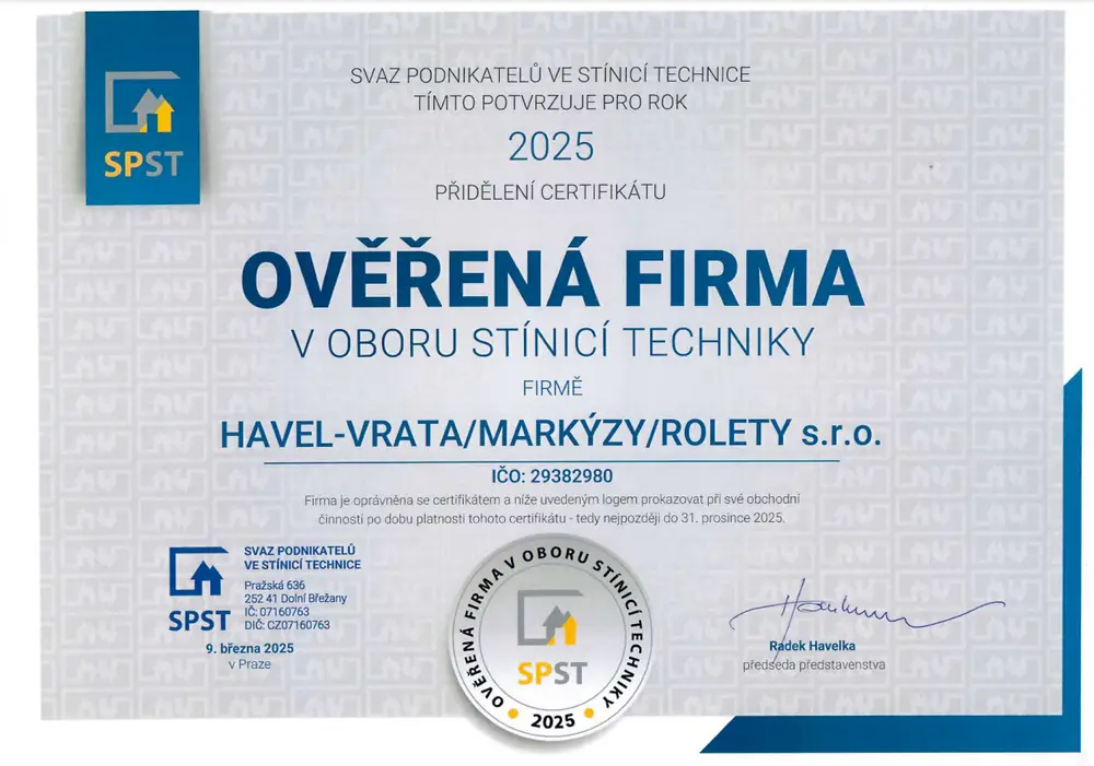 Certifikát SPST
